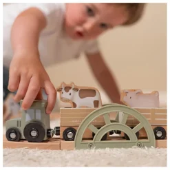 Little Dutch Circuit de train en bois FSC - Little Farm Multicolore
