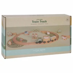 Little Dutch Circuit de train en bois FSC - Little Farm Multicolore