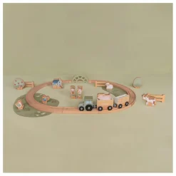 Little Dutch Circuit de train en bois FSC - Little Farm Multicolore