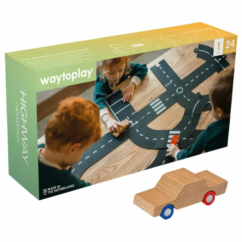 Waytoplay Circuit Highway avec 1 voiture - 24 pièces| Garages, Circuits