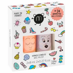 Nailmatic Kids Coffret 2 vernis kids Crac -Flamingo et Polly Multicolore