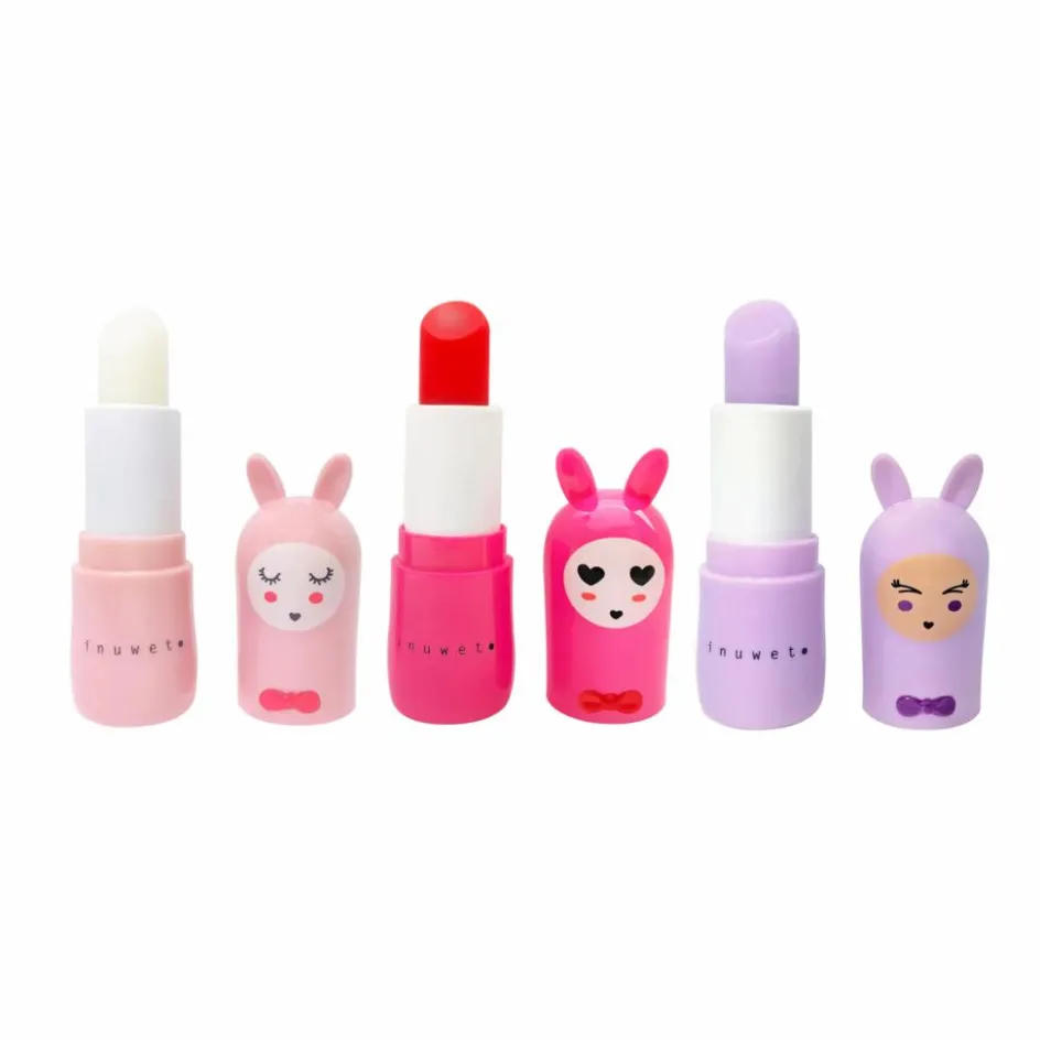 Enfant Inuwet Soins Du Visage|Coffrets*Coffret baumes à lèvres lapin vegan - Set de 3