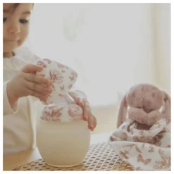 Elhée Coffret biberon en silicone médical et doudou lange Augustin le lapin Toile de Jouy - x Tartine et Chocolat || Biberons|Cadeau De Naissance