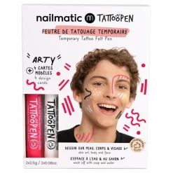 Nailmatic Kids Coffret Kit duo feutre de tatouage Tattoopen Arty|Enfant Soins Du Corps|Coffrets