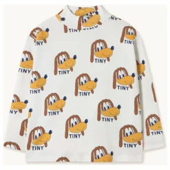 Clearance Tinycottons Col Roulé Côtelé Chiens Coton Bio | Ecru
