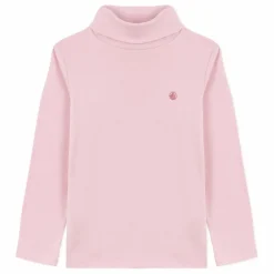 Online Petit Bateau Col Roulé Logo Coton Bio | Rose