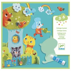 Discount Djeco Collages des petits Copains au jardin Multicolore