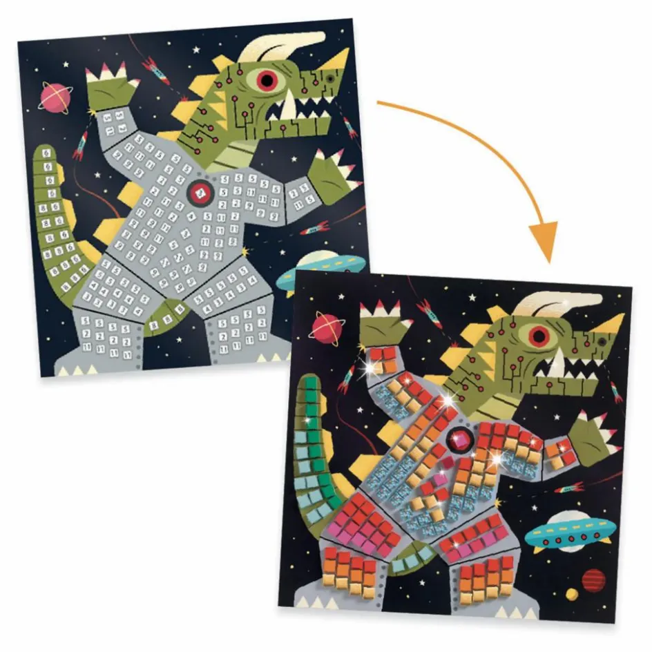 Outlet Djeco Collages Space battle Multicolore
