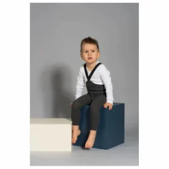 Sale Silly Silas Collants à Bretelles Coton Bio Sans Pieds | Gris foncé