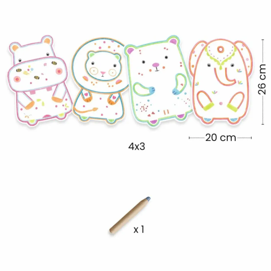Sale Djeco Coloriage Animaux sauvages Multicolore