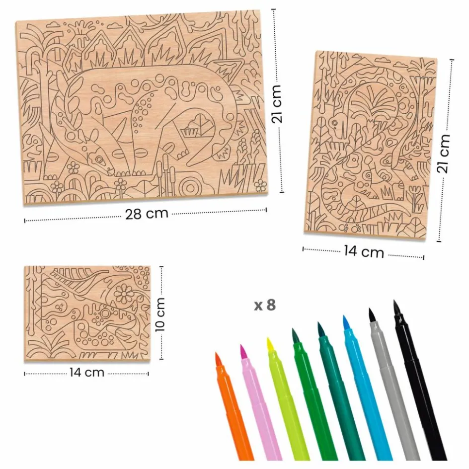 Best Djeco Coloriage Dino world Multicolore