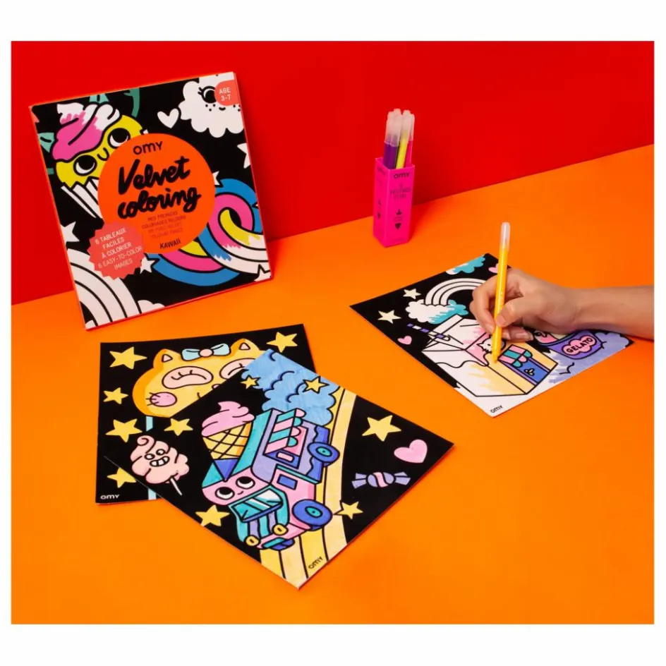 Omy Coloriage velours - Kawai || Loisirs Créatifs