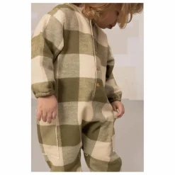 Outlet Studio Bohème Combinaison Big Papi Carreaux Coton Bio | Vert kaki