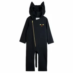 Outlet Mini Rodini Combinaison Chat Coton Bio | Noir