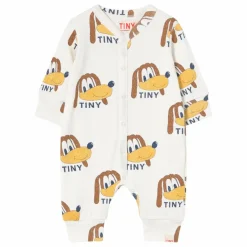 Tinycottons Combinaison Côtelée Chiens Coton Bio | Ecru