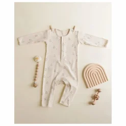 Hot Quincy Mae Combinaison Côtelée Hiboux Coton Bio | Ecru