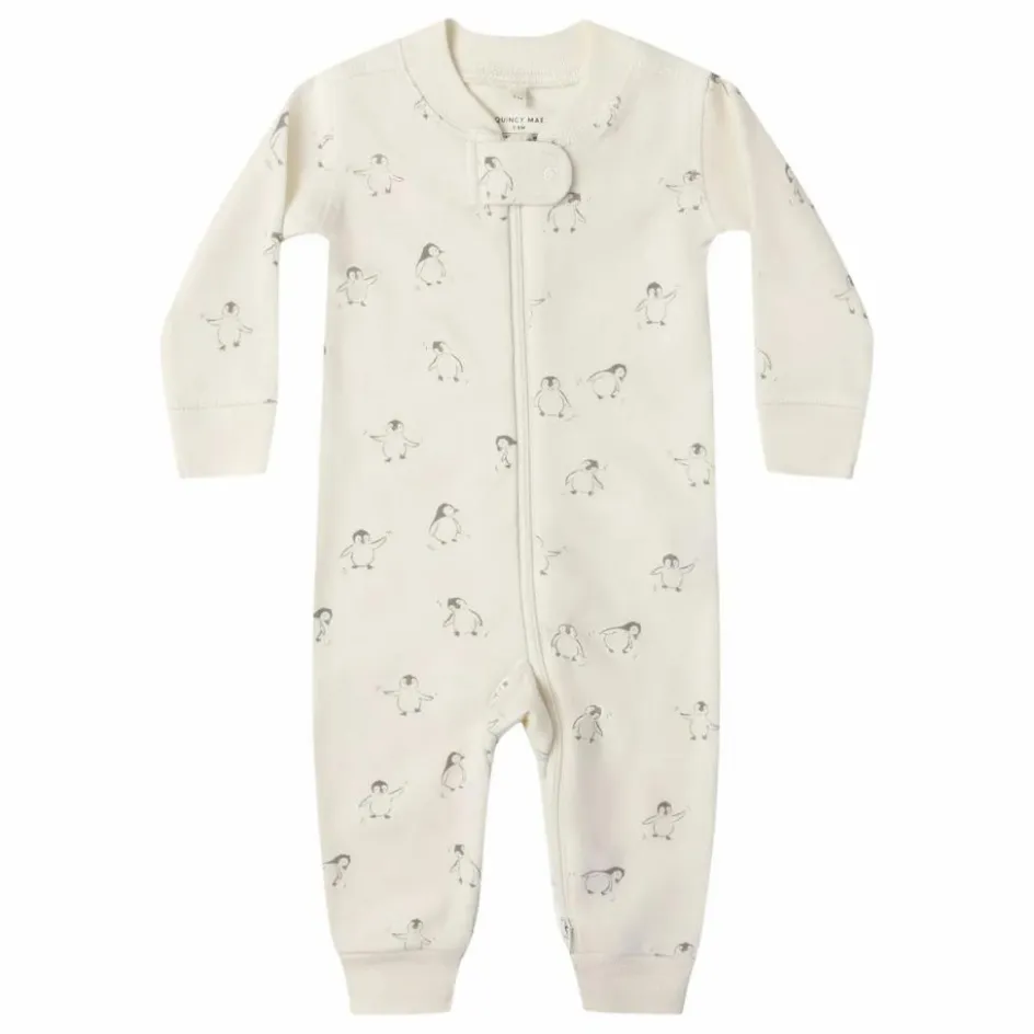 Clearance Quincy Mae Combinaison Pingouins Coton Bio | Ivoire