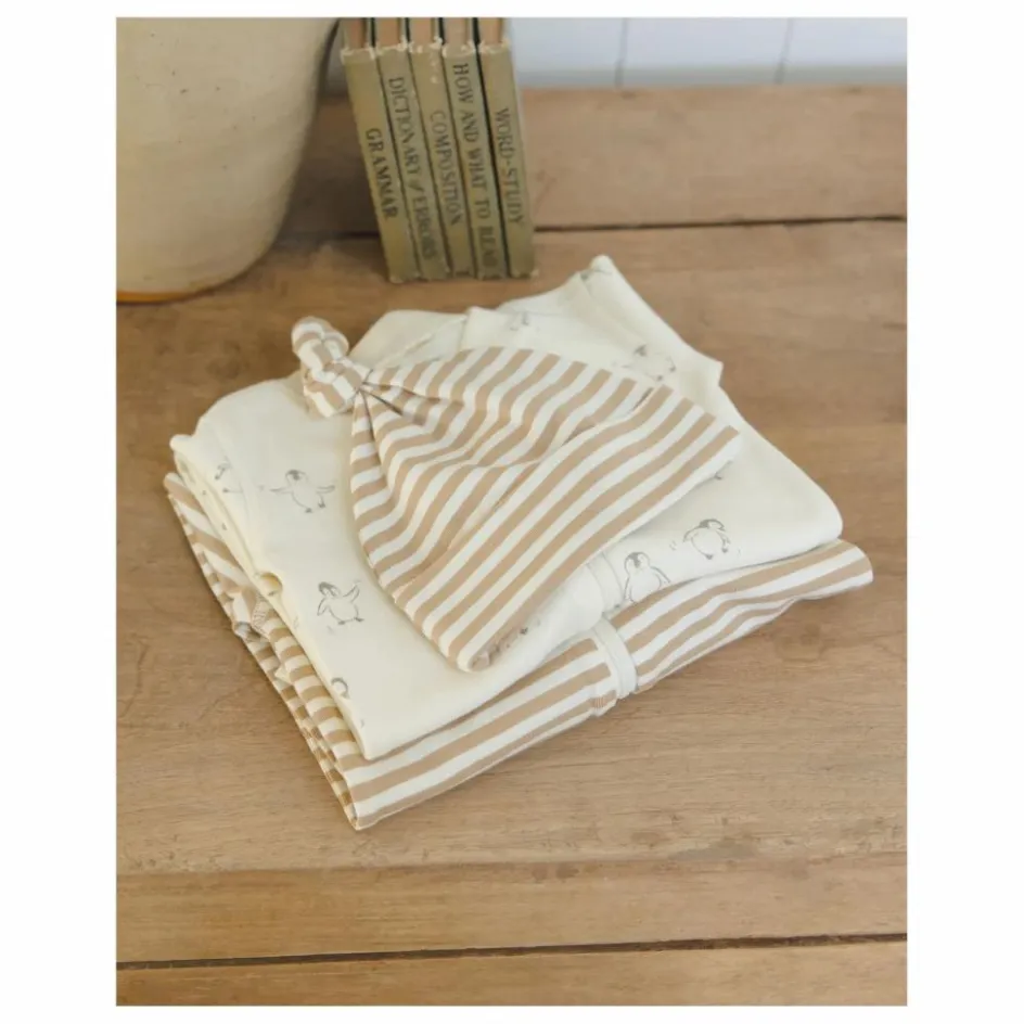 Clearance Quincy Mae Combinaison Pingouins Coton Bio | Ivoire