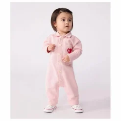 Outlet Petit Bateau Combinaison Pompiste Cœur Coton Bio | Rose