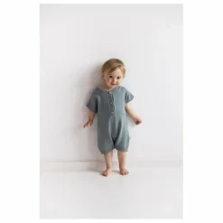 Best Yuki Combinaison Single Coton Bio | Bleu gris