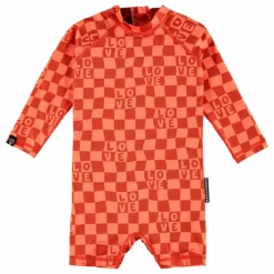 Discount Beach & Bandits Combishort Anti-UV Checkered Love Fibres Recyclées | Corail