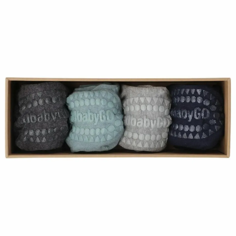 Enfant GOBABYGO Nuit, Sous-Vêtements|Nuit, Sous-Vêtements*Combo Box 4 Chaussettes Antidérapantes Bamboo |