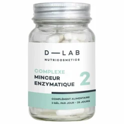 D-LAB NUTRICOSMETICS Complexe Minceur Enzymatique Complément alimentaire - 1 mois| Compléments Alimentaires