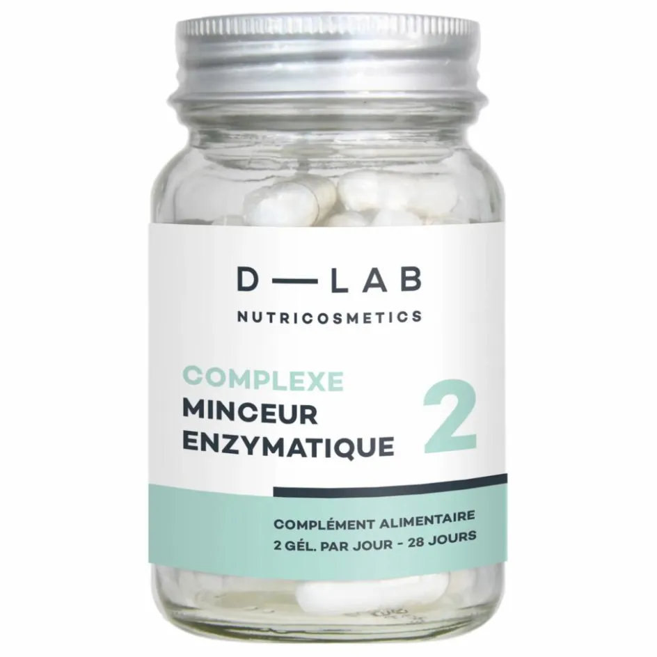 D-LAB NUTRICOSMETICS Complexe Minceur Enzymatique Complément alimentaire - 1 mois| Compléments Alimentaires