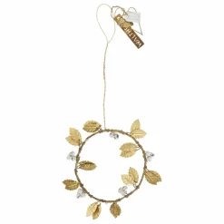 Best Walther & Co Couronne décorative branche de houx à suspendre | Doré