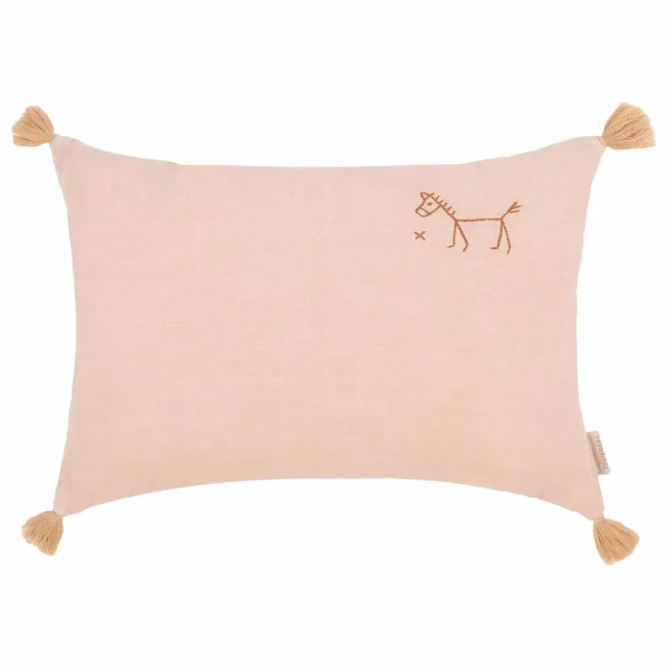 Nobodinoz Coussin à pompons - Lin Français ||Enfant Coussins|Coussins Enfant