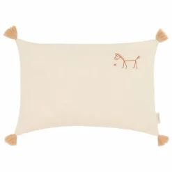 Best Nobodinoz Coussin à pompons - Lin Français | Gingembre