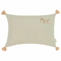 Nobodinoz Coussin à pompons - Lin Français ||Enfant Coussins|Coussins Enfant