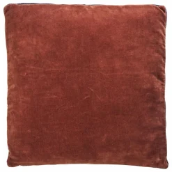 Clearance Madam Stoltz Coussin de chaise en velours de coton | Brique