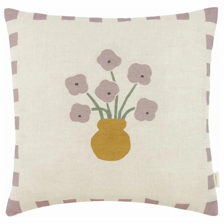 Online Nobodinoz Coussin Fleurs - Lin Français | Lilas tLilas