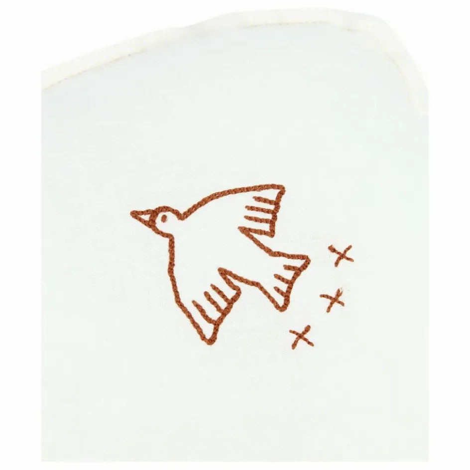 Nobodinoz Coussin Nuage avec broderie Oiseau - Lin Français ||Enfant Coussins|Coussins Enfant