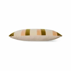 Outlet HKliving Coussin rayé en velours | Crème