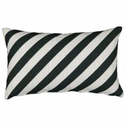 Hot The Socialite Family Coussin rectangulaire Carino en jacquard à rayures | Vert foncé