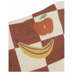 Nobodinoz Coussin rectangulaire Fruits Vibes - Lin Français ||Enfant Coussins|Coussins Enfant