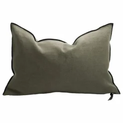 Outlet Coussin Vice Versa Black Line en lin stone washed | Coussins