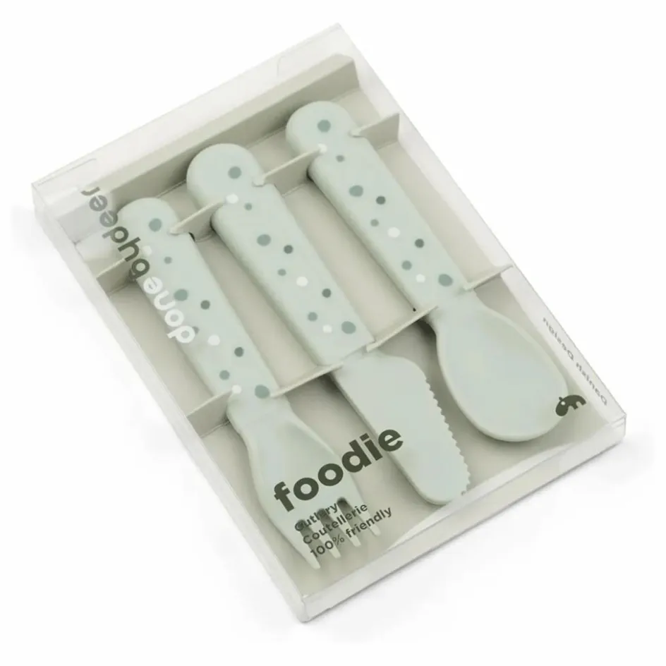 Clearance Done by deer Couverts Happy Dots - Set de 3 | Sauge