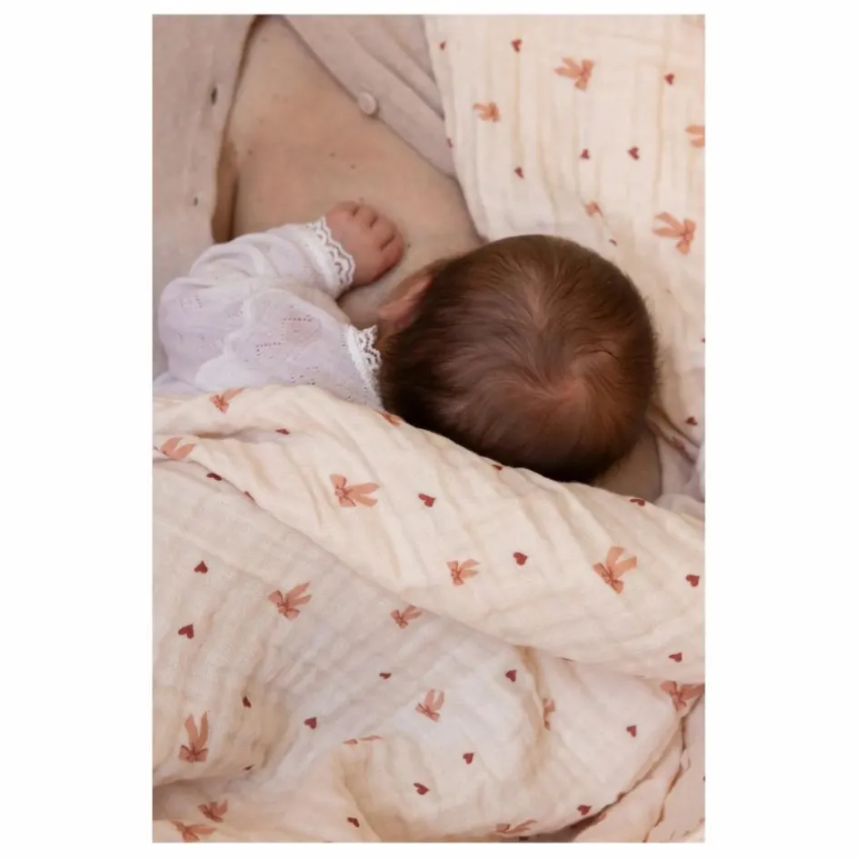 Best Cam Cam Couverture en mousseline Bows | Rose pâle