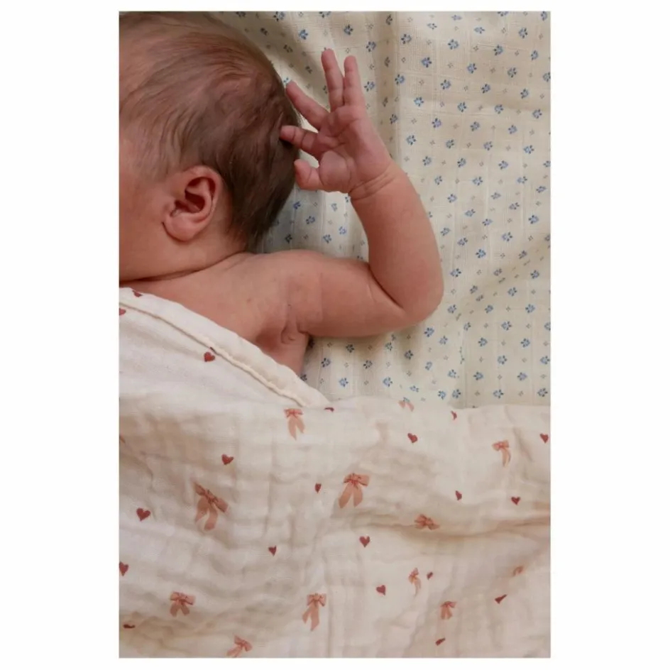 Best Cam Cam Couverture en mousseline Bows | Rose pâle