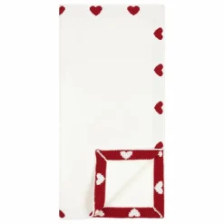 Hot Petit Bateau Couverture Maille Cœurs Coton Bio | Ecru