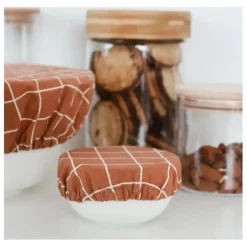 Clearance Haps Nordic Couvre plat alimentaire Check | Terracotta