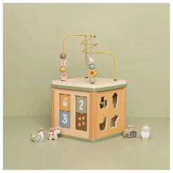 Little Dutch Cube d'activités en bois FSC - Little Farm| Jouets D'Éveil|Jouets D'Éveil