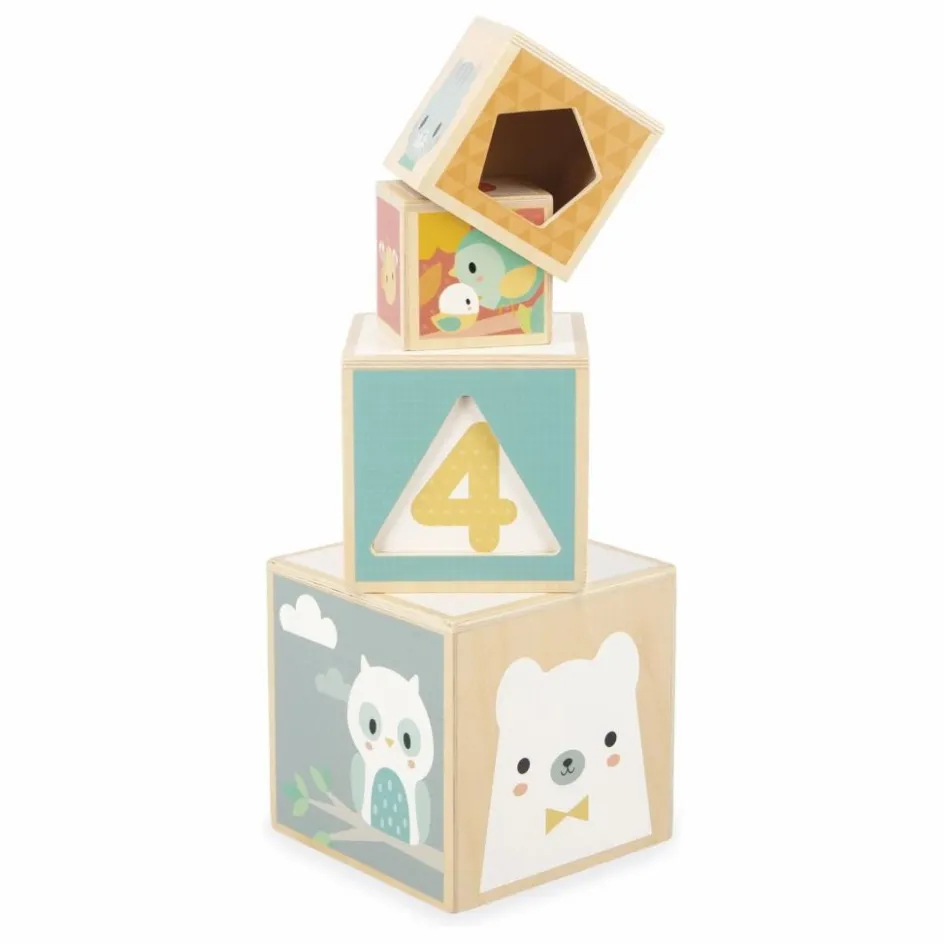 Janod Cubes à empiler Pure| Jouets D'Éveil|Jouets D'Éveil
