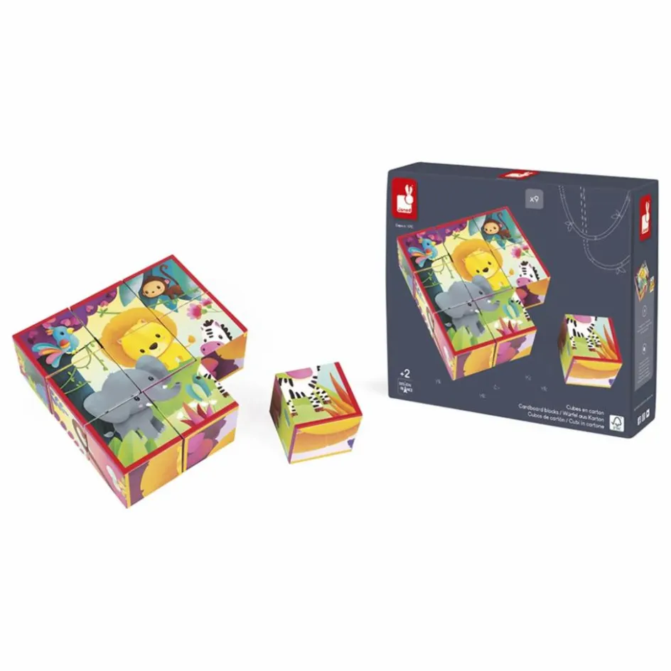 Sale Janod Cubes animaux de la jungle - Set de 9 Multicolore