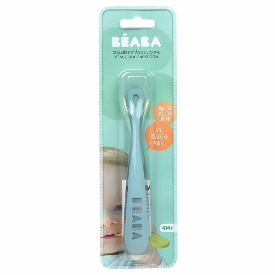 Sale Béaba Cuillère 1er âge soft en silicone | Bleu ciel