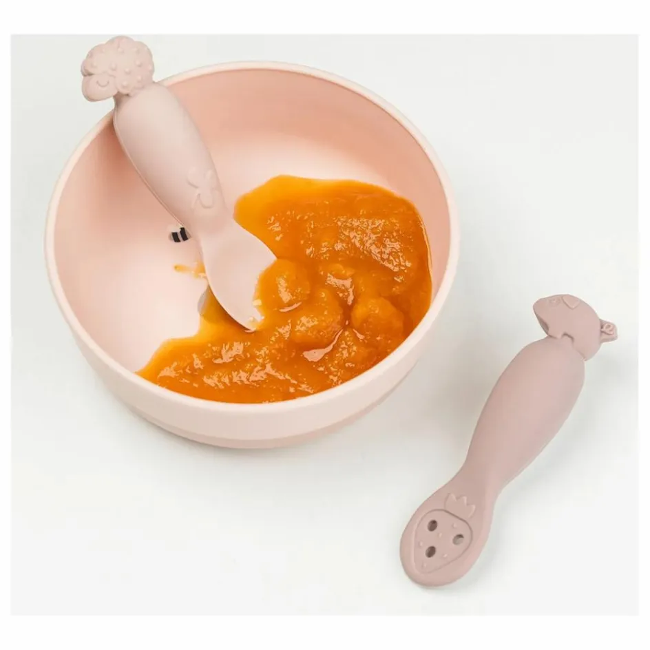 New Done by deer Cuillères d'apprentissage Tiny Farm - Set de 2 | Rose