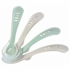 New Cuillères 2eme âge soft en silicone - Set de 4 | Premiers Repas|Puériculture